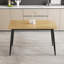 Table de salle à manger moderne minimaliste en panneau de fibres à densité moyenne, table de salle à manger élégante, table de salle à manger de cuisine, robuste et durable, facile à assembler, pieds en métal noir, convient pour 4 à 6 personnes, convient à la maison-171976557