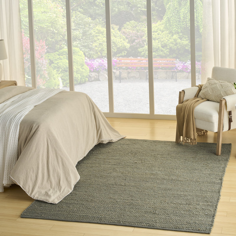  Natural Jute 9' x 12' Sage Farmhouse Indoor Rug, Rectangle 9' x 12', Sage