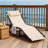 Outdoor Reclining Camping Tanning Chair, Padded Folding Chaise Lounge Chair