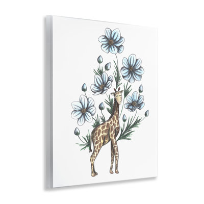 Girafe avec fleur, plaque murale, design par Cecilia Battaini