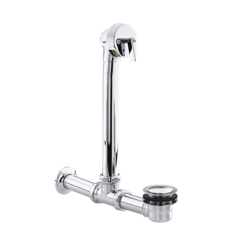 Iron Works Exposed Bath 1.5" Leg Tub Drain with Overflow, Polished Chrome