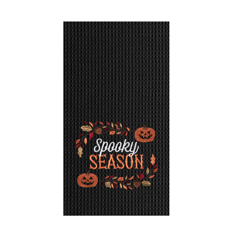 Serviette d'Halloween citrouille brodée
