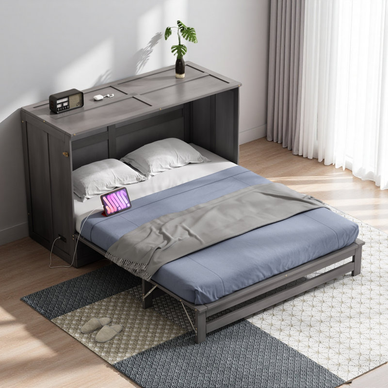 Grand lit escamotable avec station de charge intégrée