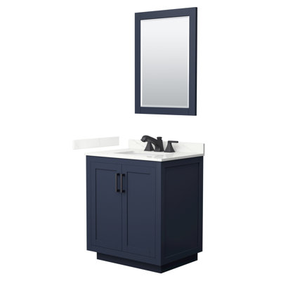 Miranda 30" Freestanding Single Bathroom Vanity with Quartz Top with 24" Mirror
