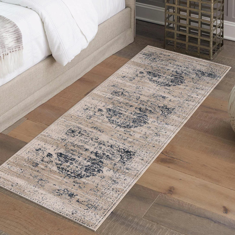 Arkeen Oriental Dark Blue/Beige/Ivory/Gray Area Rug