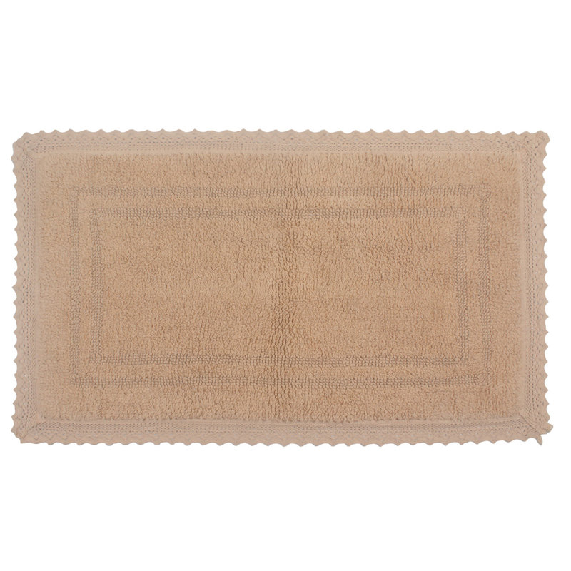 Opulent Absorbent Cotton Soft Bath Rug, 24" W x 40" L, Linen