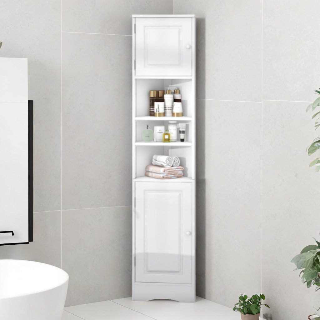 Bathroom Linen Storage Tower Cabinet Elements Acacia - Gray Wood