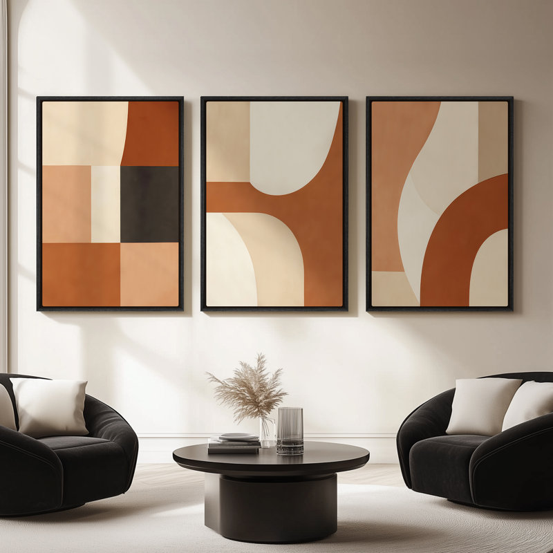 Framed Canvas wall Art, Vintage Abstract Wall pirnts for Bedroom, 36" H x 24" W, Black