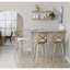 Tabouret de bar à hauteur fixe avec pivot en bois blanchi et similicuir blanc avec repose-pieds rond en métal chromé - ensemble de 2