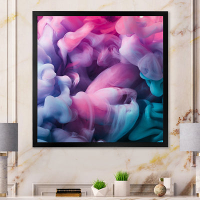 Pink And Blue Liquid Ink Art IV - Modern & Contemporary Canvas Art Print