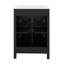 Meuble-lavabo moderne de 48 pouces avec lavabo en céramique, tiroir rabattable, tablettes de porte à double couche-674689482