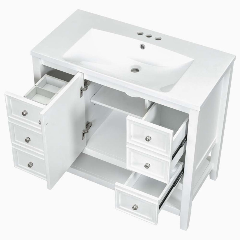 Ensemble de meuble-lavabo simple 36 po Glenita, Blanc