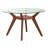 Hayek Round Glass Top Solid Wood Base Dining Table