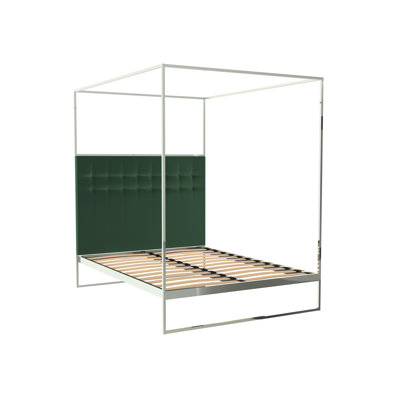 Euclid Upholstered Velvet Canopy Bed