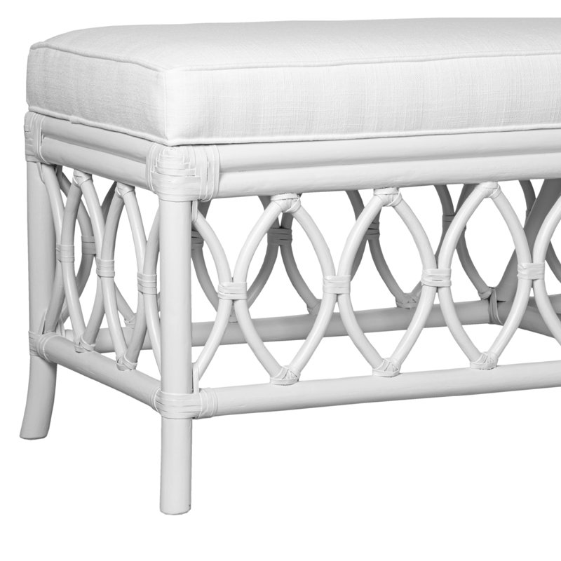 Lillian Upholstered Bench, White