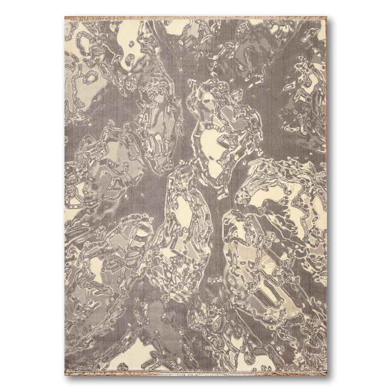 Tapis gris/beige en laine Ripon