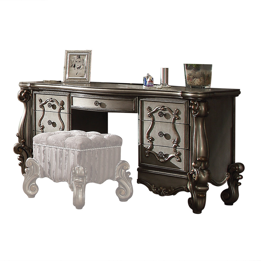 Castellano Transitional 67"L Rectangular 7-Drawer Vanity in Antique Platinum Lark Manor™