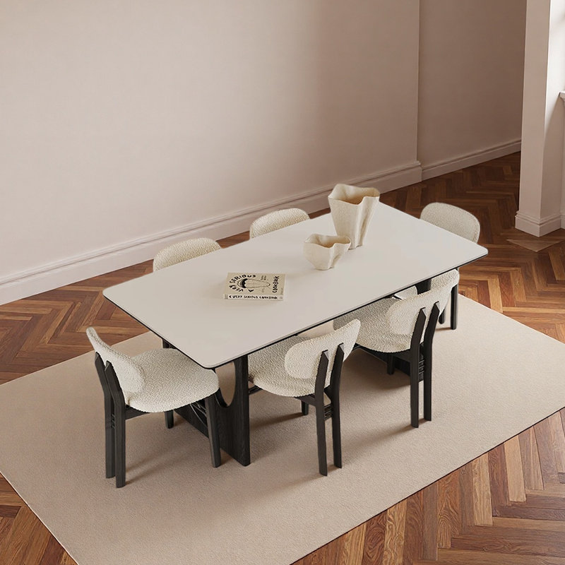 Ensemble de salle à manger Jantzen, 7 pièces : table, 6 chaises, H 29,53 po x l 59,06 po x P 31,5 po