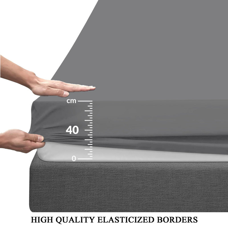 Microfiber Flatweave Fitted Sheet, Double (4'6)