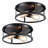 2 Light Farmhouse Flush Mount Ceiling Light-2 Pack (Bulbs Not Included)