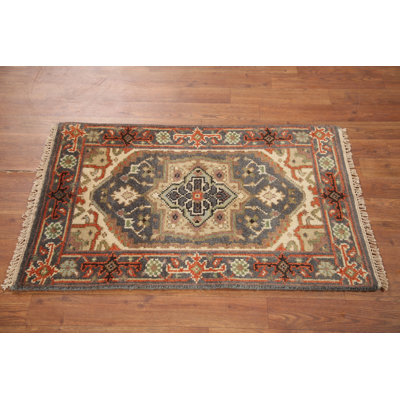 Grey Wool Traditional  Oriental Rug 2x3