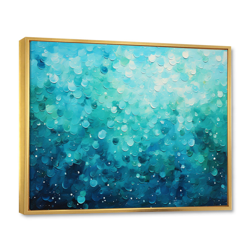 Aqua Lagoon II, reproduction d'art sur toile, H 12 po x l 20 po x P 1 po, Cadre flottant doré