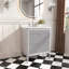 Ensemble de meuble-lavabo autoportant 30 po avec 2 ensembles de poignées et plateau en marbre d'ingénierie entièrement assemblé gris-1112936845-1112936833-1112936832