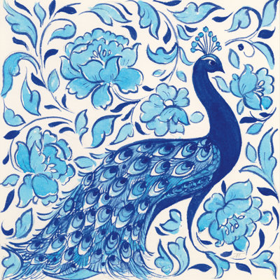 «Peacock Garden IV» par Miranda Thomas - reproduction d'art sur toile non encadrée