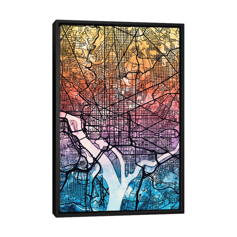 Table de correspondance inverse blend street : washington, d.c., états-unis, impression sur toile tendue, Pas de tapis