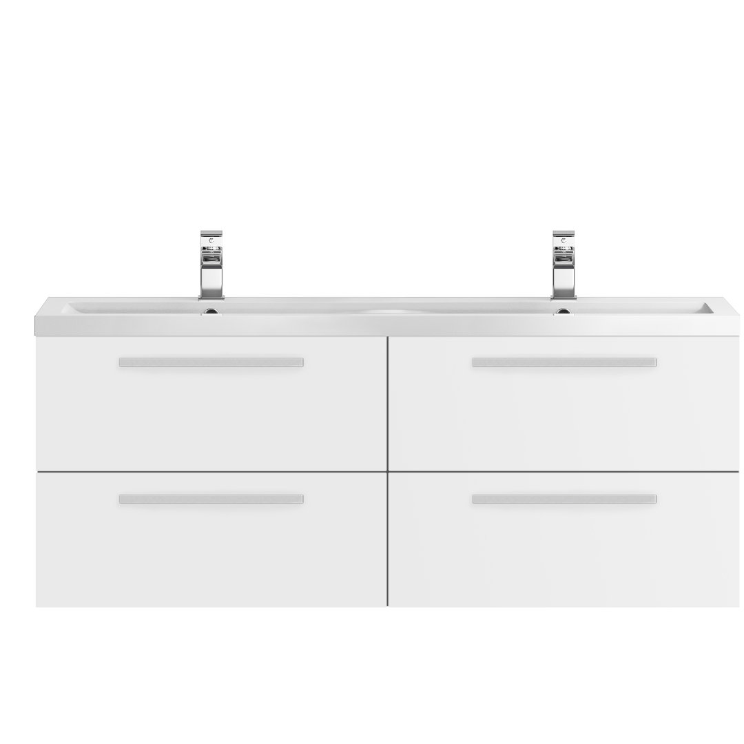 Quartet 1440mm Double Bathroom Vanity with Integrated Polymarble Basin