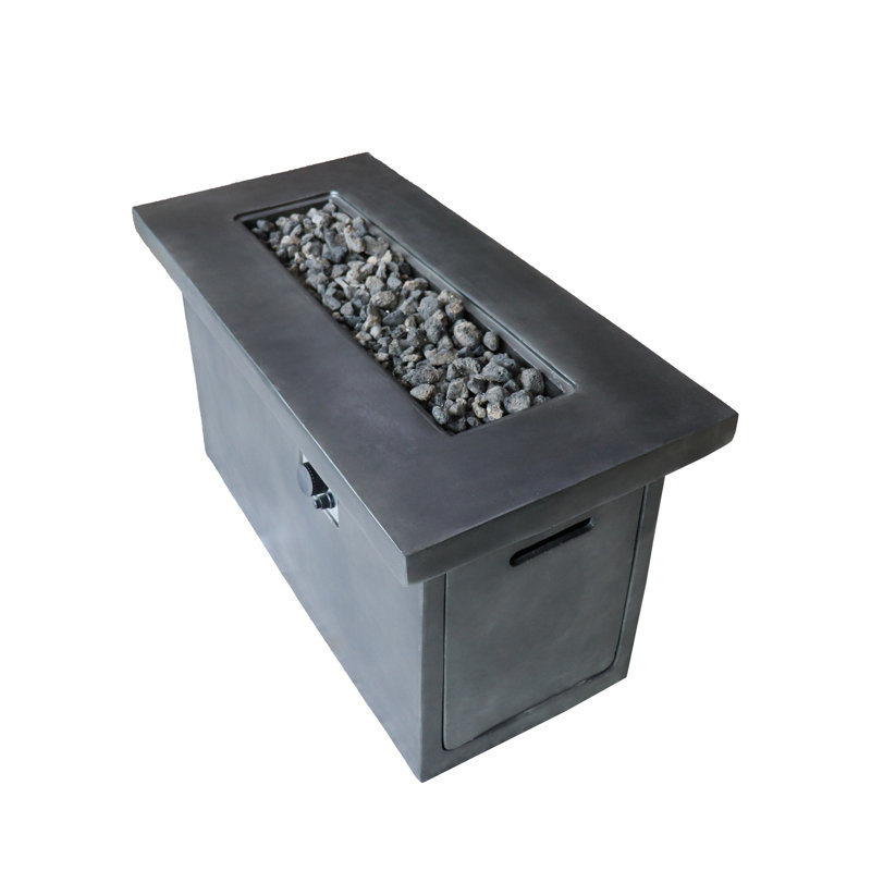 24'' H Concrete Propane/Natural Gas Outdoor Fire Pit Table, Blue