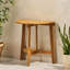 Table demi-ronde en bois naturel, pliable pour un gain d'espace, style bistro, fabriquée en bois.