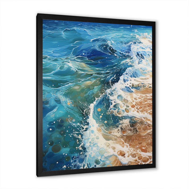 Whiteley Beach, Oceanic Rhythms, impression sur toile, Cadre photo noir, H 32 po x l 24 po x P 1 po