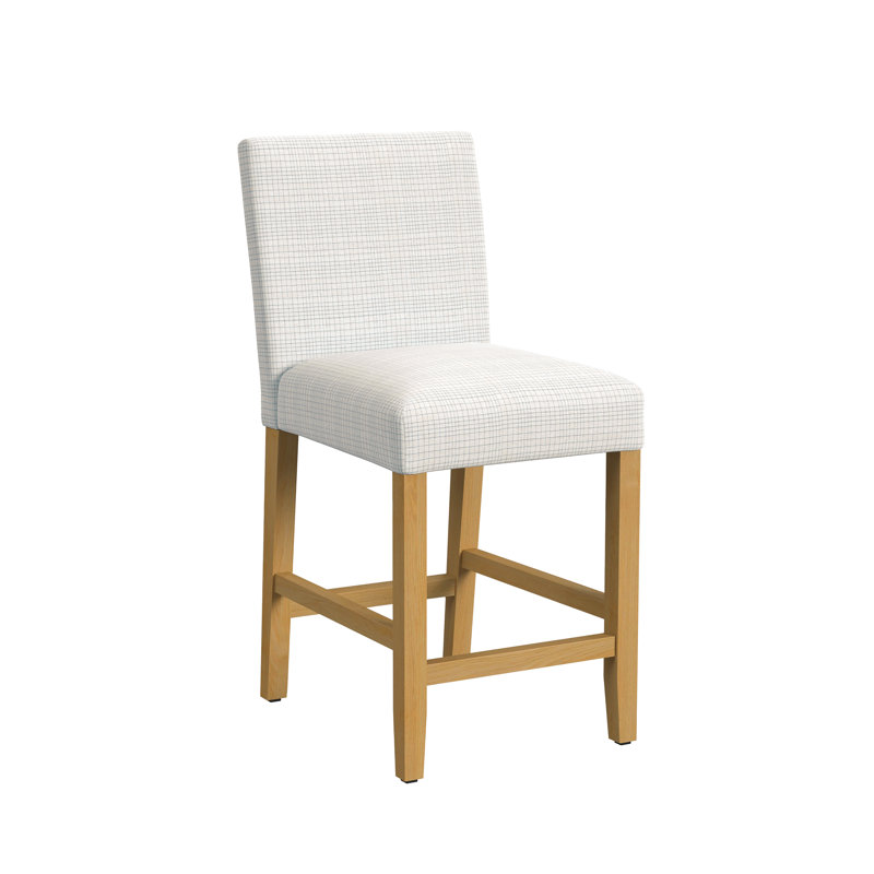 Niebrara Upholstered Counter Stool, Cream Mini Grid Woven