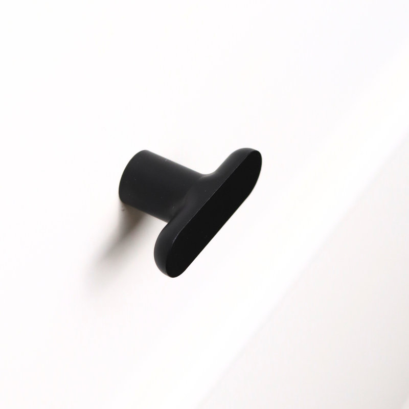 1.75" Oval Knob, Charcoal (Black)