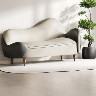 Light luxury faux leather solid wood recliner