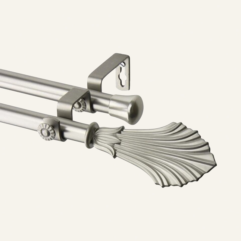 Tringle à rideaux double réglable Darcey, 28 po à 48 po, Nickel satiné