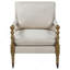Chaise d'appoint en bois beige avec pieds tournés