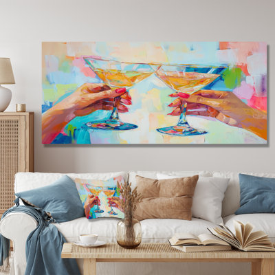 Martini Cocktail Drink Friends I - liquor, art mural