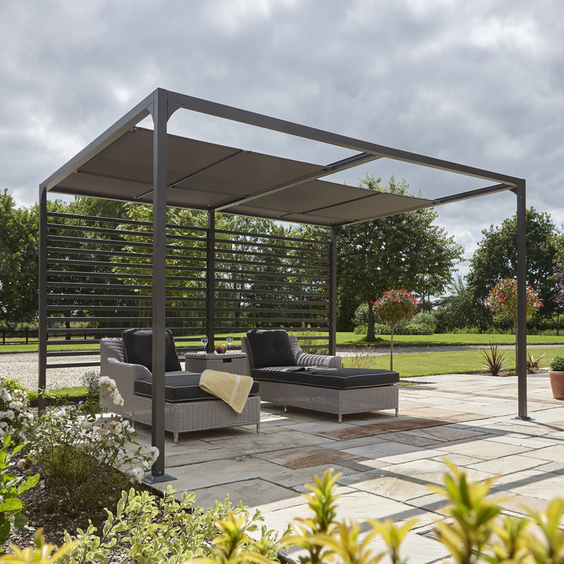 Rowlinson 304cm D Retractable Freestanding Awning, 220cm H x 404cm W x 304cm D