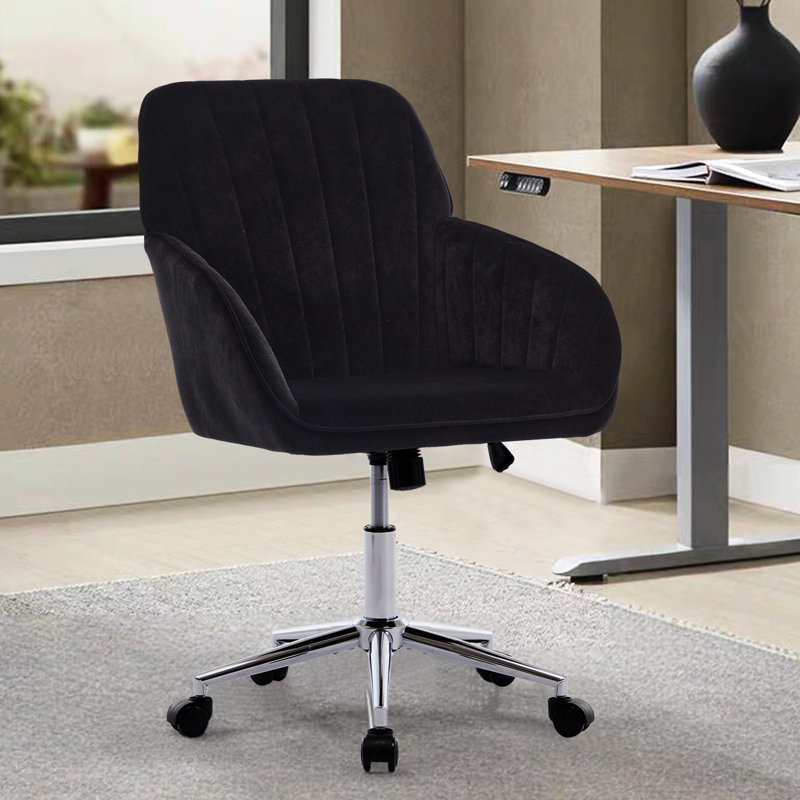Chaise de bureau ergonomique de fabrication argentée, assise en velours doux, colonne vertébrale de soutien, base pivotante noire en métal à assise longue, coussin en mousse à mémoire de forme, support