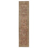 Red Traditional Wool Runner - 4' x 18'