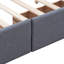 Lit plateforme tapissier avec 4 tiroirs et tête de lit classique gris foncé. Grand lit. Pas de sommier tapissier. Fabrication en panneau de particules massif. Lit d'appoint gris élégant, tissu de lin, bois-463244950