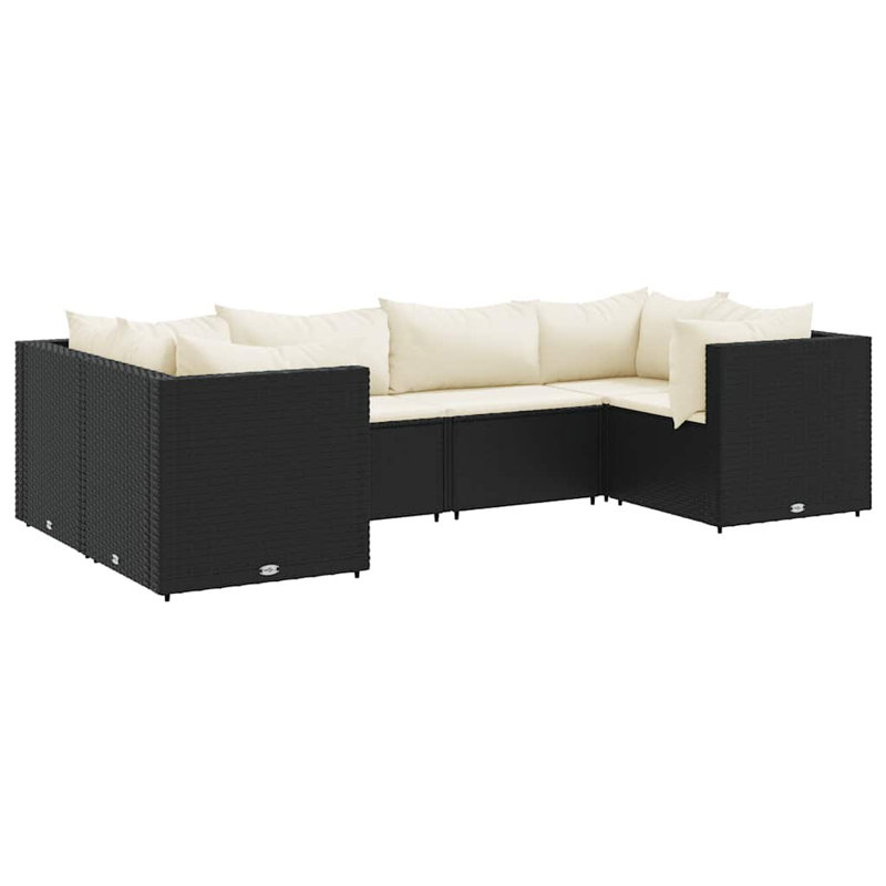  Patio Lounge Set Black, Cream White, Cream White, Black