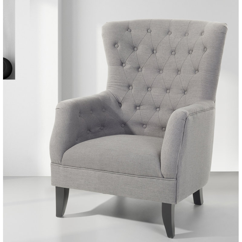 Vivian Upholstered Armchair, Light Grey