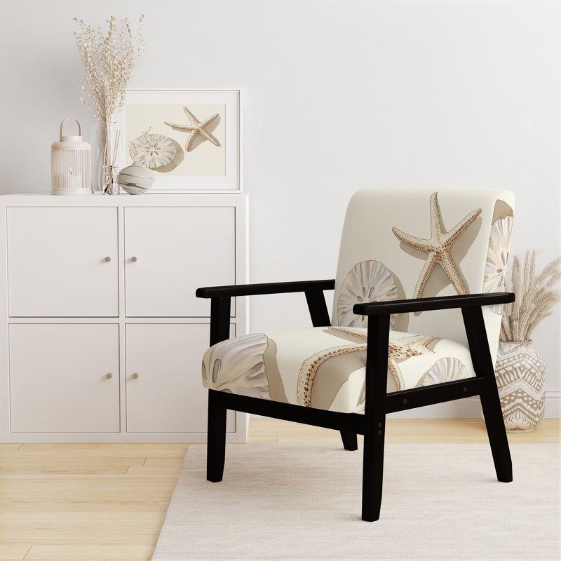 Chaise d'appoint Starfish, Accoudoirs carrés noirs