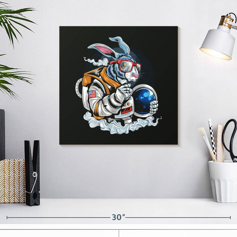 Crowle Rabbit Astronaut, 16" H x 16" W
