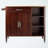 Mabel Utility Cart with Wheels and Open Shelves in Walnut & Natural, 35.30" H X 39.30" W X 18.80" D