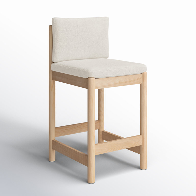 Carisa Boucle Counter Stool, Cream
