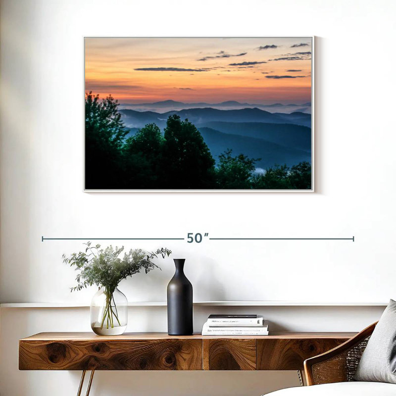 Blue Ridge, 37 po x 25 po, Cadre flottant blanc